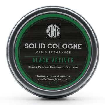 WSP Signature Solid Cologne - Black Vetiver scent in a closed 1 oz tin