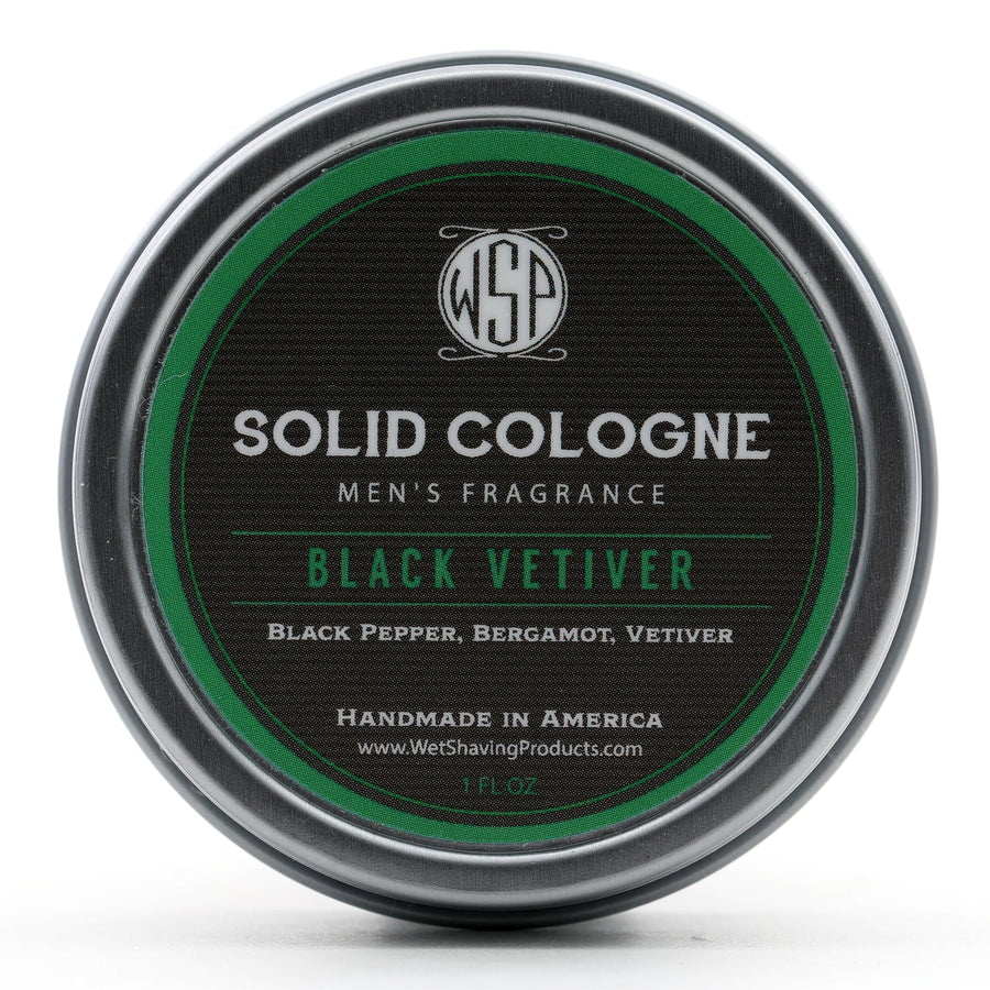 WSP Signature Solid Cologne - Black Vetiver scent in a closed 1 oz tin