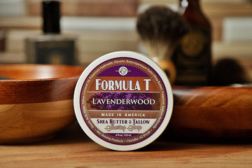 round container of shaving soap 