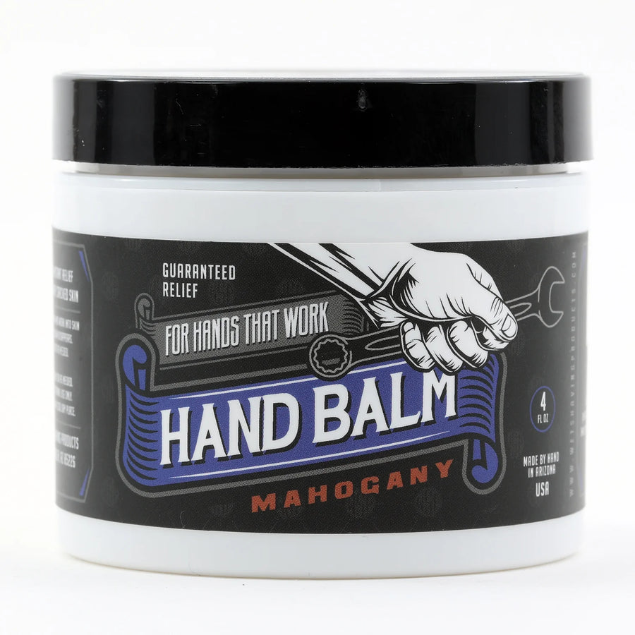 Mahogany Scented Blue Collar Hand Balm - Front Label