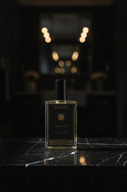 Bottle of black vetiver cologne