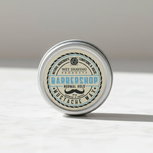 WSP Barbershop Artisan Mustache Wax – Regular or Strong Hold – All-Natural Beeswax Regular Hold (Natural Style)