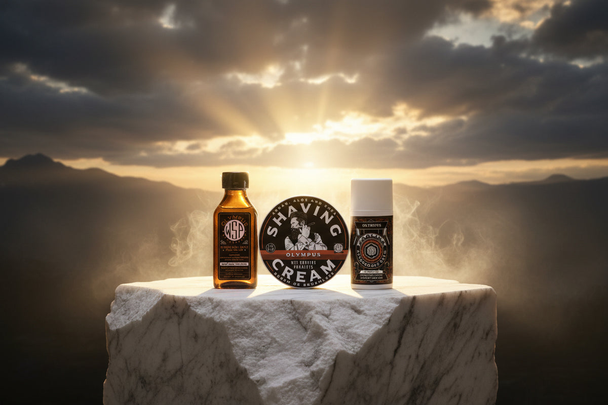 WSP Olympus Shaving Cream Cream + Splash + Balm - The Complete Shave Trio
