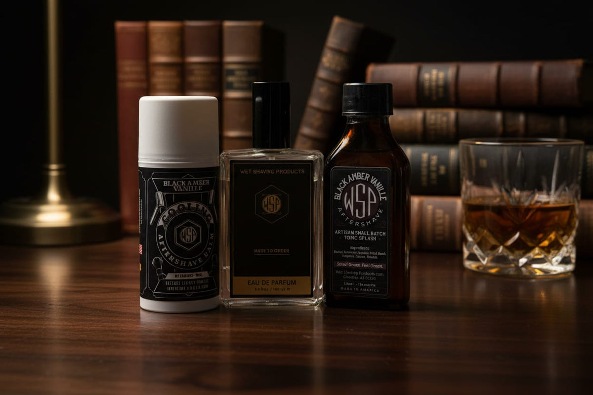 WSP Post-Shave Protocol Kit Black Amber / Protocol Kit + EDP Upgrade (Splash + Balm + Matching Eau de Parfum)