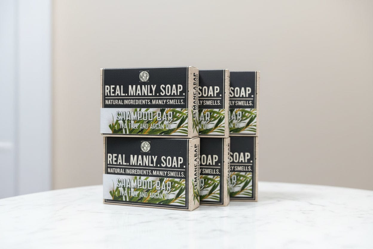 WSP Tea Tree Artisan Shampoo & Beard Bar – Scalp Relief & Anti-Dandruff – Zero Waste 6-Bar Stockpile - The Best Value