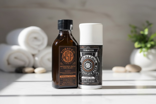WSP Tobacco Artisan Aftershave Splash - EdC Cologne Strength & Small Batch Skin Tonic The Post-Shave Protocol (Splash + Balm)