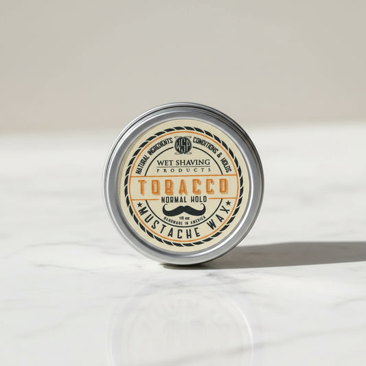 WSP Tobacco Artisan Mustache Wax – Regular or Strong Hold – All-Natural Beeswax Regular Hold (Natural Style)