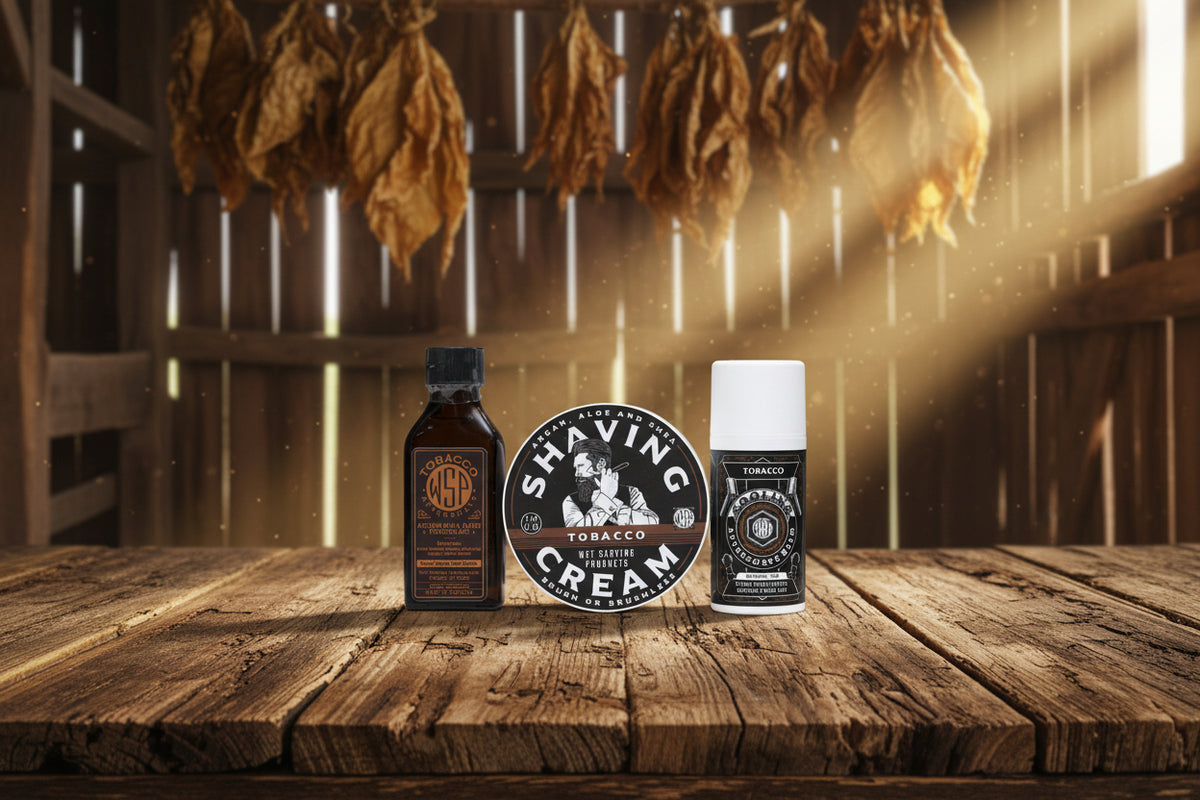 WSP Tobacco Shaving Cream Cream + Splash + Balm - The Complete Shave Trio