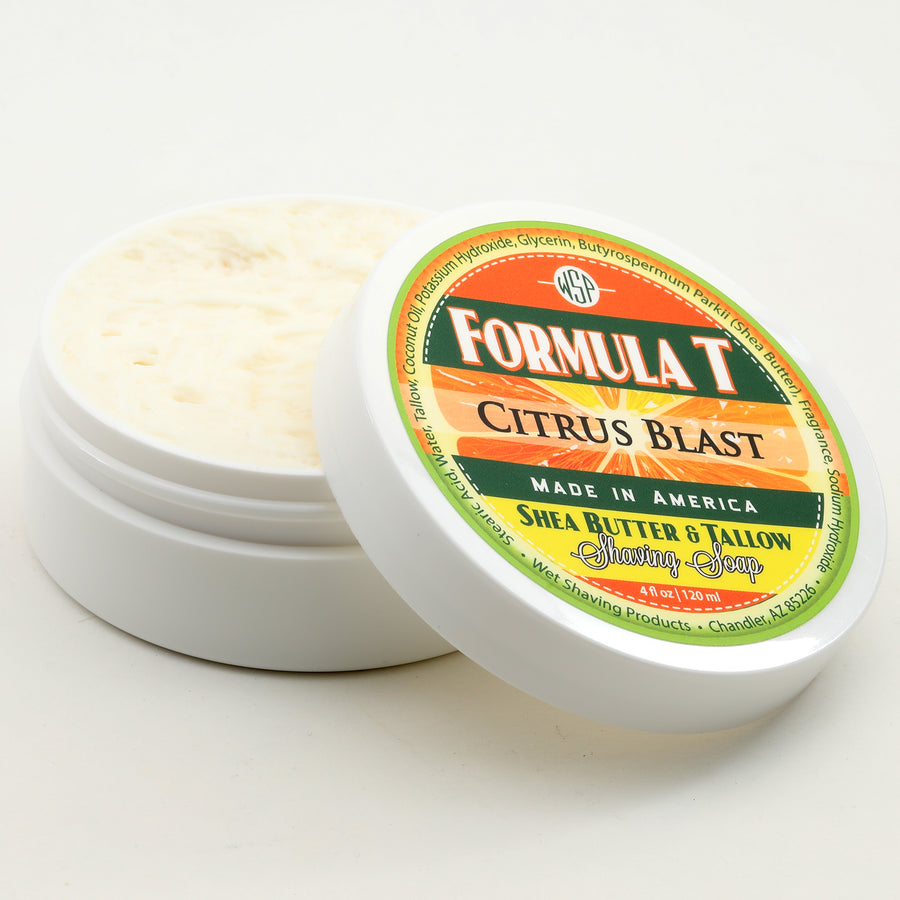Limited Edition (Citrus Blast) Formula T Shaving Soap 4 fl oz Made with Shea Butter & Tallow 100% Natural