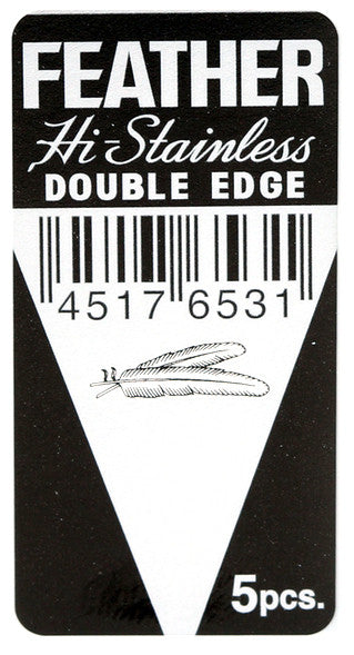 Razor Blades (5 Blades) Feather Hi-Stainless Double Edge (De)