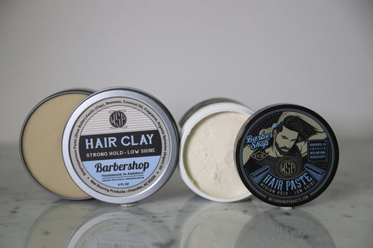 Wet shaving products, Hair paste, hair clay, barbershop, fragrance, handmade, small batch, high-quality, natural ingredients