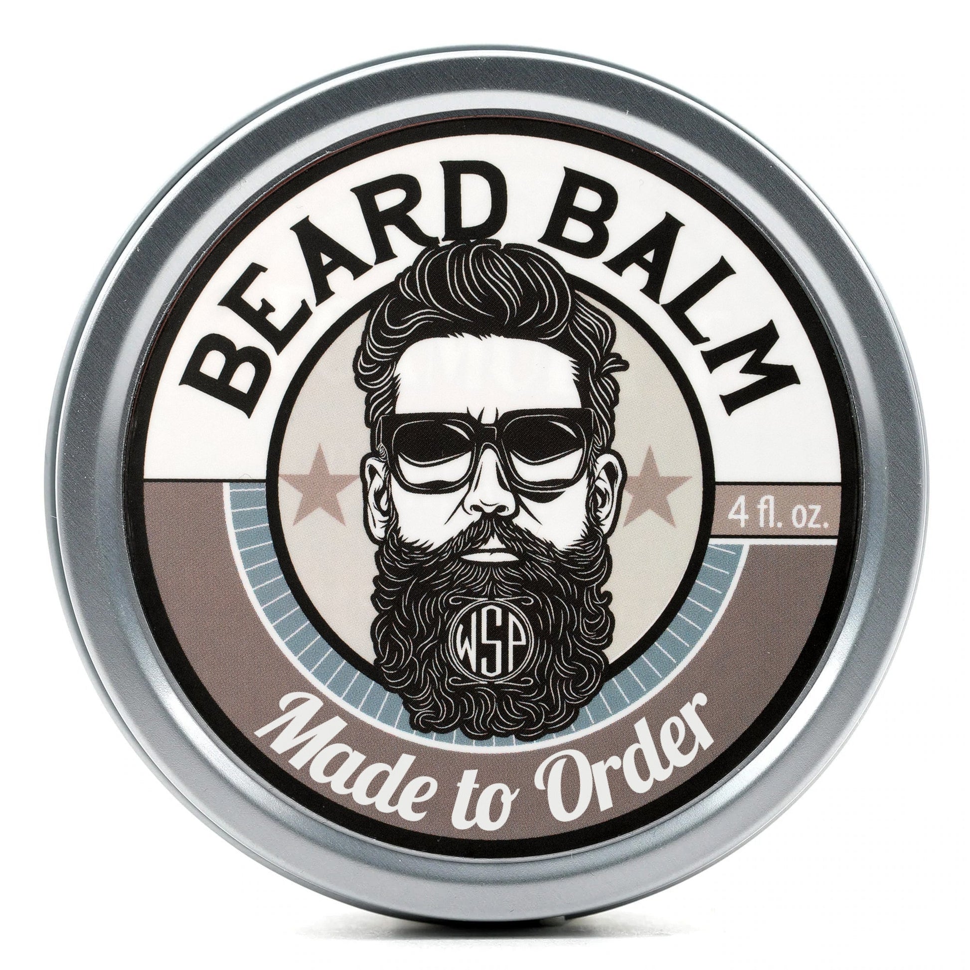 round container of made to order beard balm
