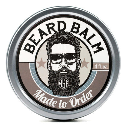 round container of made to order beard balm