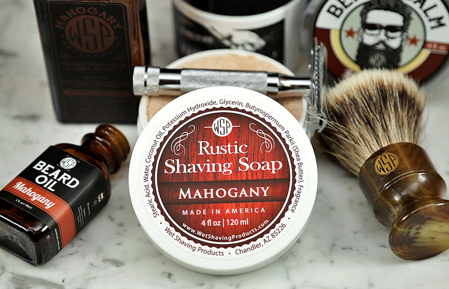 Rustic Shaving Soap Vegan & All Natural 4 Fl oz in Jar (Mahogany)