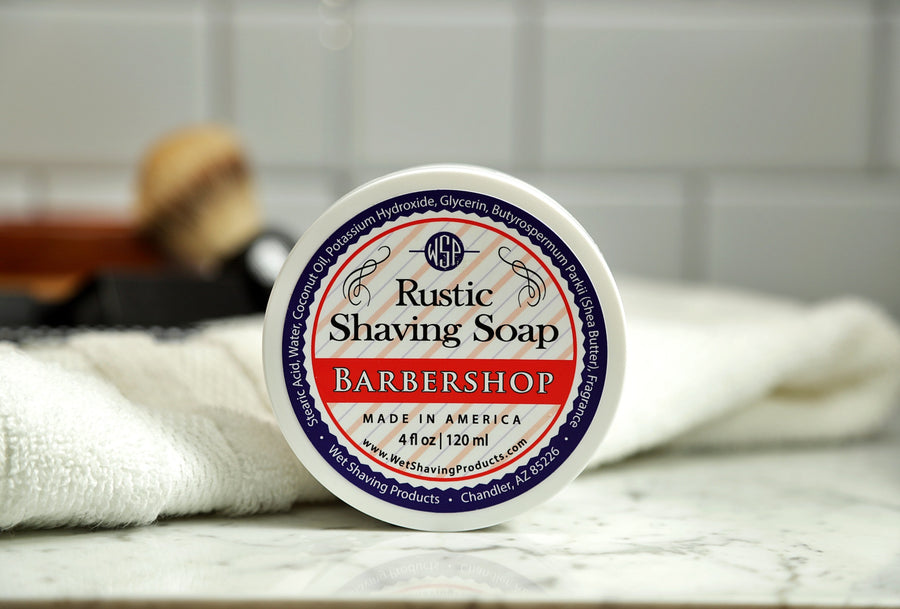 WSP small round container on table Barbershop Shaving Soap