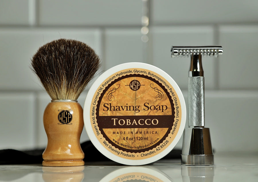 Wet Shaving Starter Kit (Badger Brush, 4 oz Shave Soap, & Safety Razor)