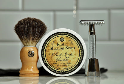 The Ultimate Beginner's Wet Shaving Kit – Safety Razor, Black Badger Brush & Soap Set
