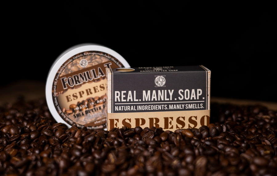 espresso manly soap and balm