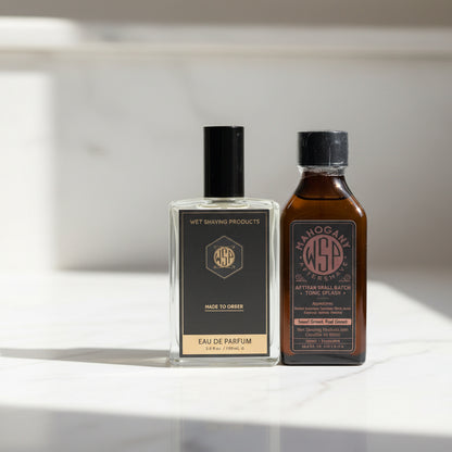 Mahogany Aftershave Splash – Deep Wood & Spice Cologne Strength Antiseptic Tonic