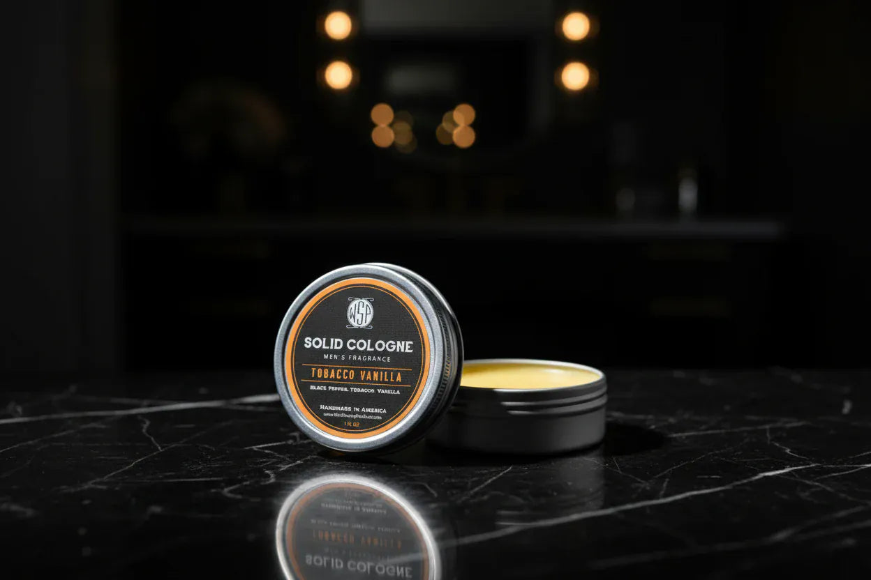 WSP Signature Scents Solid Cologne – EDP Strength Travel Fragrance – 1 oz Tin