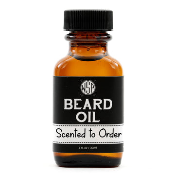 small brown bottle of beard oil scented to order
