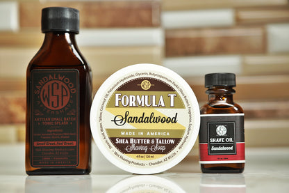 Sandalwood Formula T Shaving Soap – Tallow & Shea Butter – Artisan Lather