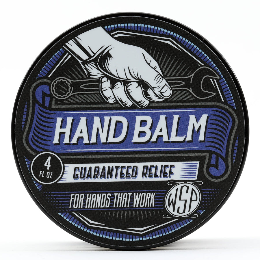 round container of hand balm for relief