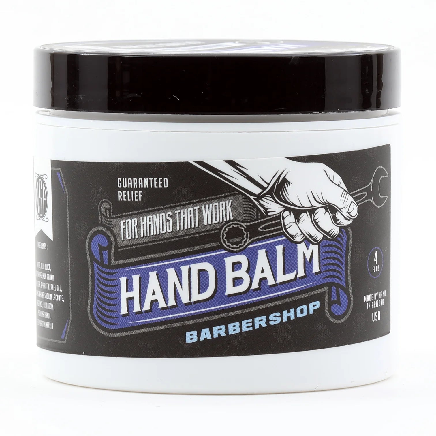 Barbershop Scented Blue Collar Hand Balm - Front Label