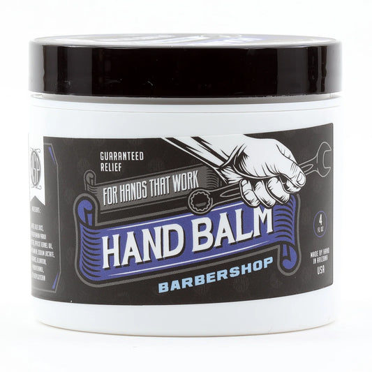 Barbershop Scented Blue Collar Hand Balm - Front Label