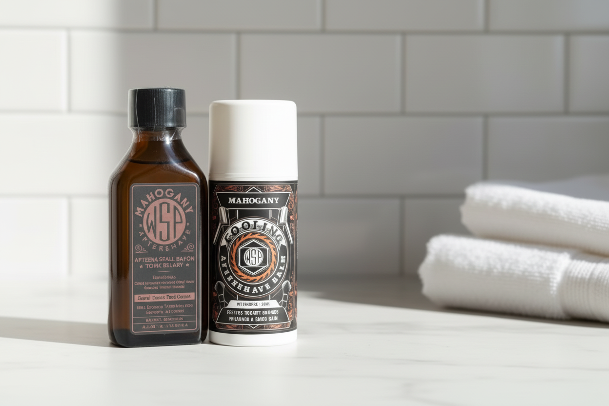 Mahogany Aftershave Splash – Deep Wood & Spice Cologne Strength Antiseptic Tonic