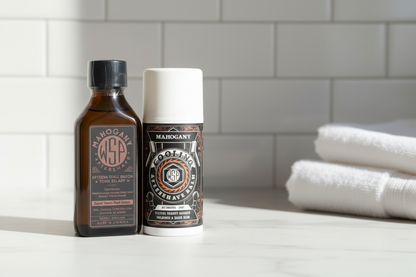 Mahogany Aftershave Splash – Deep Wood & Spice Cologne Strength Antiseptic Tonic