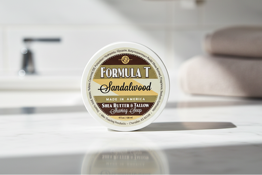 Sandalwood Formula T Shaving Soap – Tallow & Shea Butter – Artisan Lather