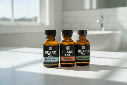 WSP Artisan Beard Oil Variety Pack – 3-Bottle Flight – Natural Dry-Finish Formula Fresh & Clean (Barbershop + Gaelic Tweed + Olympus)