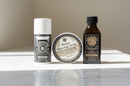 WSP Au Naturel (Unscented) Rustic Shaving Soap – Vegan, Natural & Ultra-Slick Lather The Daily Driver (Soap+Splash+Balm)