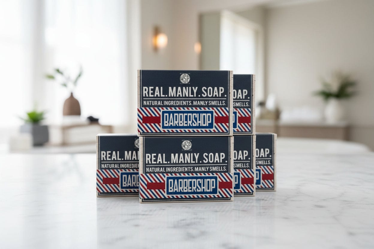 WSP Barbershop Artisan Hand & Body Soap – Natural Castile Formula – Moisturizing Rich Lather 6-Bar Stockpile