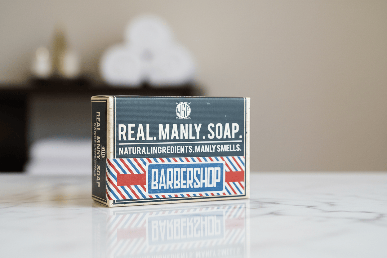 WSP Barbershop Artisan Hand & Body Soap – Natural Castile Formula – Moisturizing Rich Lather Single Bar