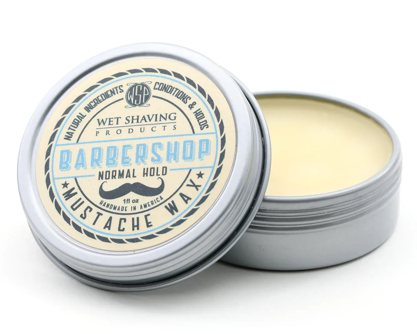 WSP Barbershop Artisan Mustache Wax – Regular or Strong Hold – All-Natural Beeswax