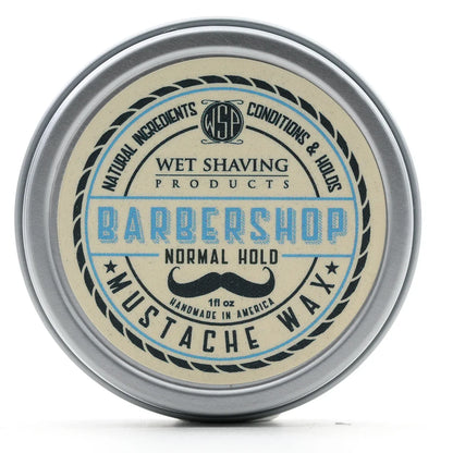 WSP Barbershop Artisan Mustache Wax – Regular or Strong Hold – All-Natural Beeswax Regular Hold (Natural Style)
