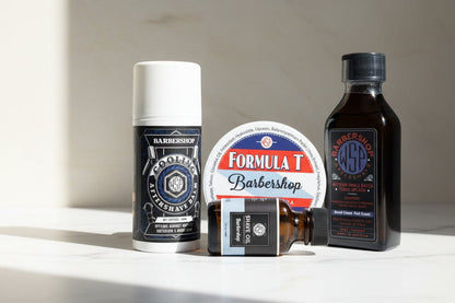 WSP Barbershop Formula T Shaving Soap – Tallow & Shea Butter – Artisan Lather The Full Loadout (Soap+Splash+Oil+Balm)