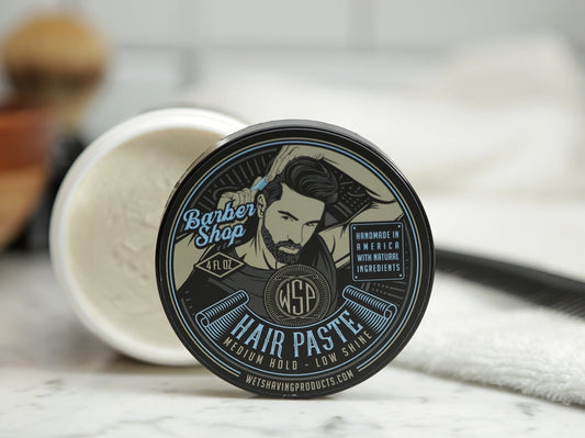 WSP Barbershop Hair Paste – Natural Hold & Low Shine – Beeswax Styler Standard Issue (1 Jar)