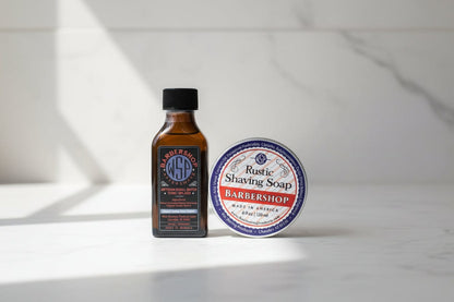 WSP Barbershop Rustic Shaving Soap – Vegan, Natural & Ultra-Slick Lather The Classic Pair (Soap + Splash)