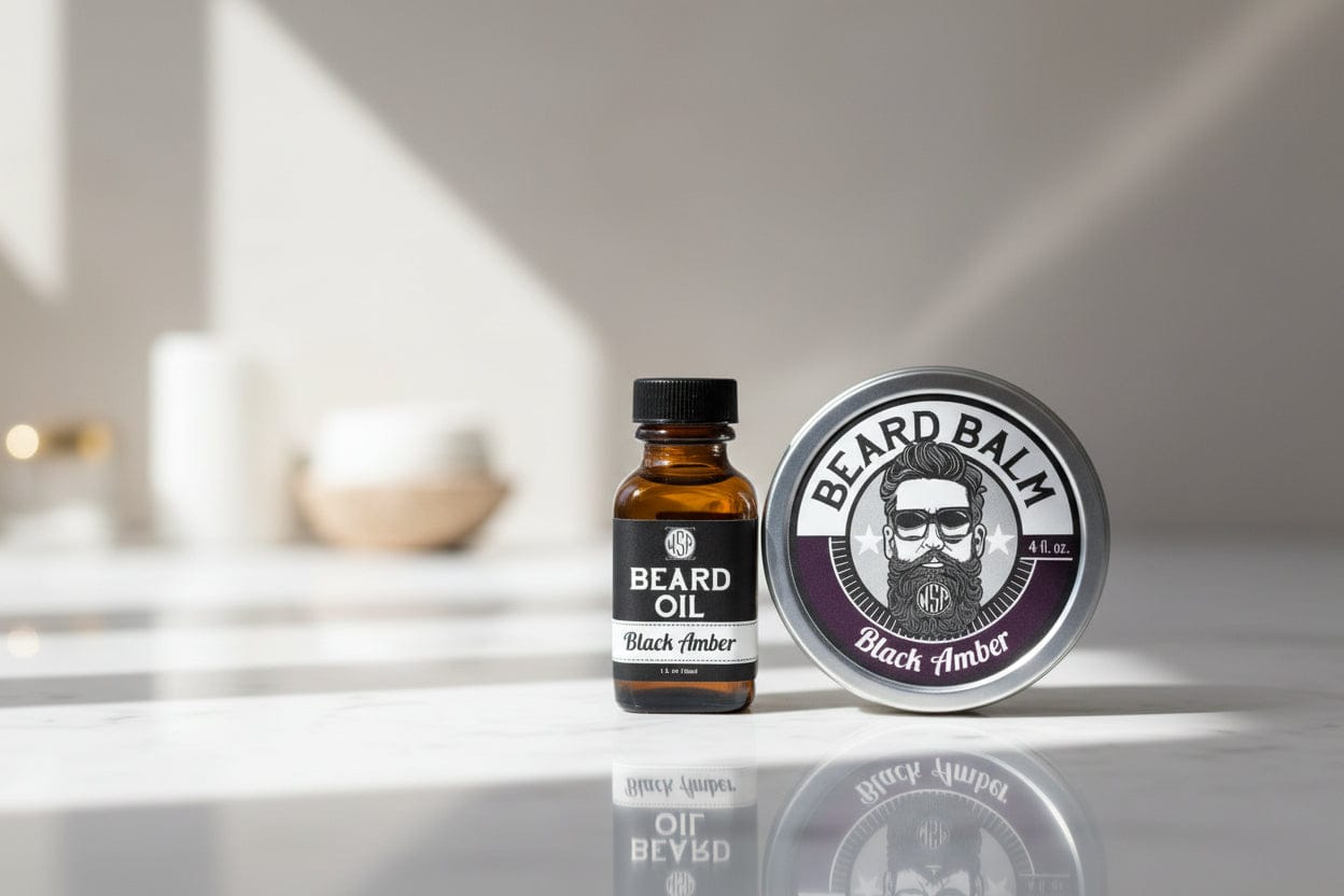 WSP Black Amber Artisan Beard Balm – Leave-In Conditioner & Light Hold – Natural Formula