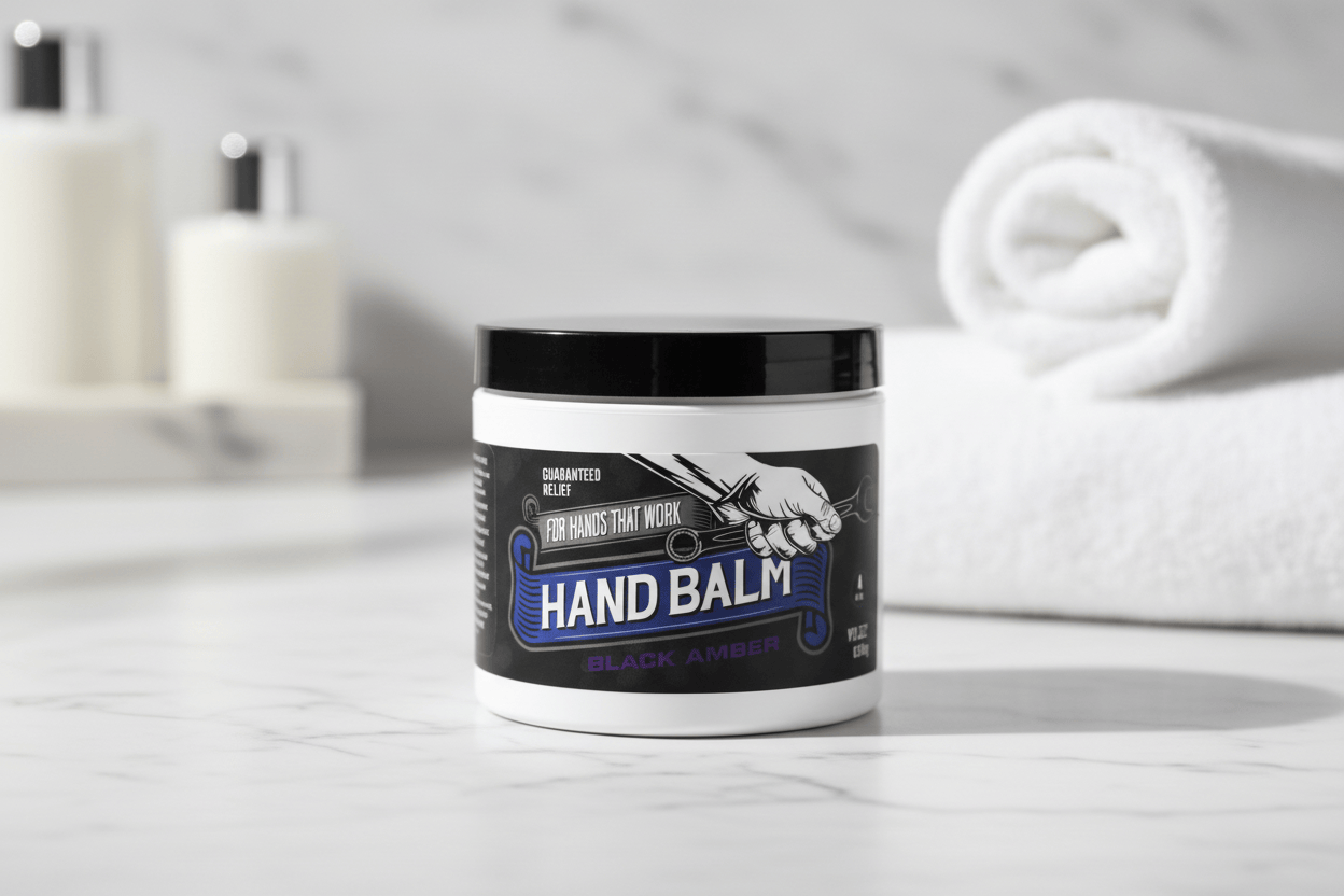 WSP Blue Collar Hand Balm – For Dry, Cracked & Working Hands – 4oz - The Essentials Collection Black Amber