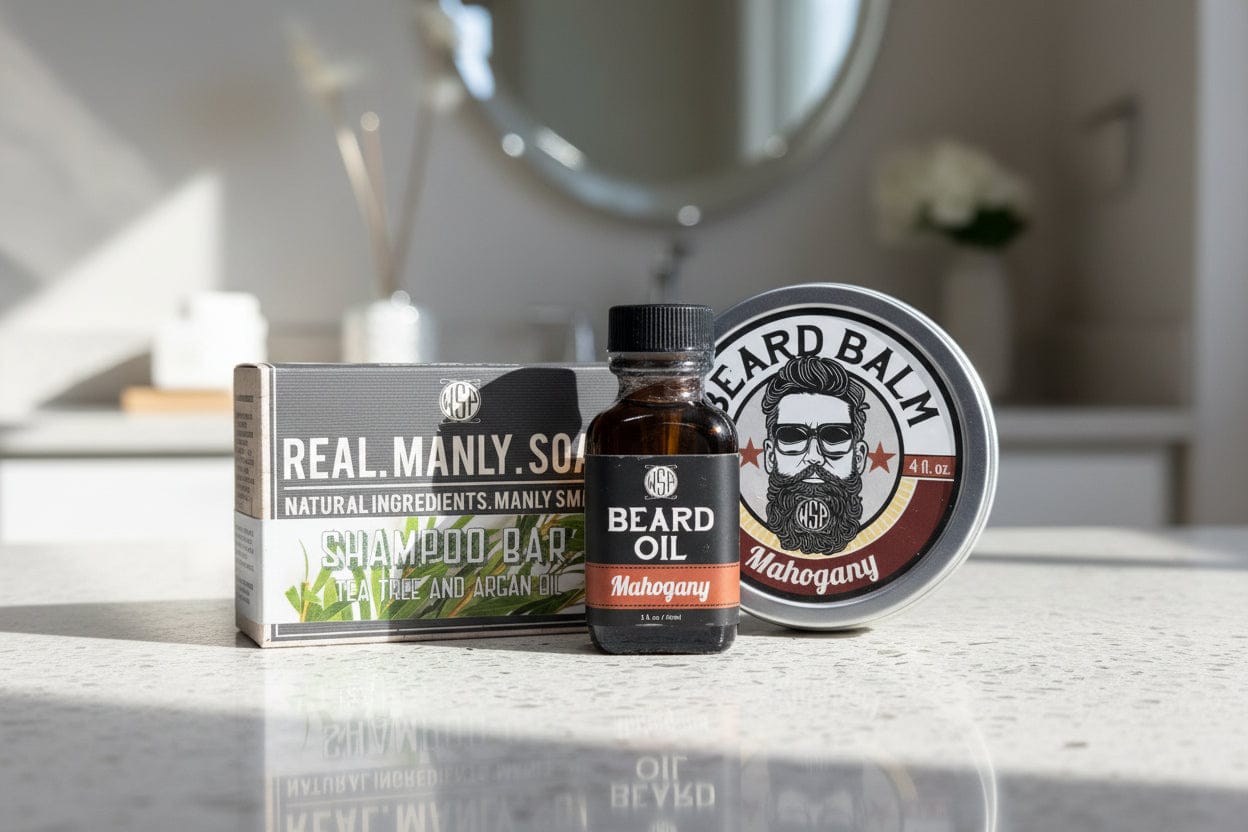 WSP Complete Beard Grooming Kit – Shampoo, Oil & Balm – The Full Loadout Mahogany
