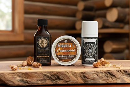 WSP Formula T Shaving Soap | Cedarwood (The Blend) The Daily Driver (Soap+Splash+Balm)
