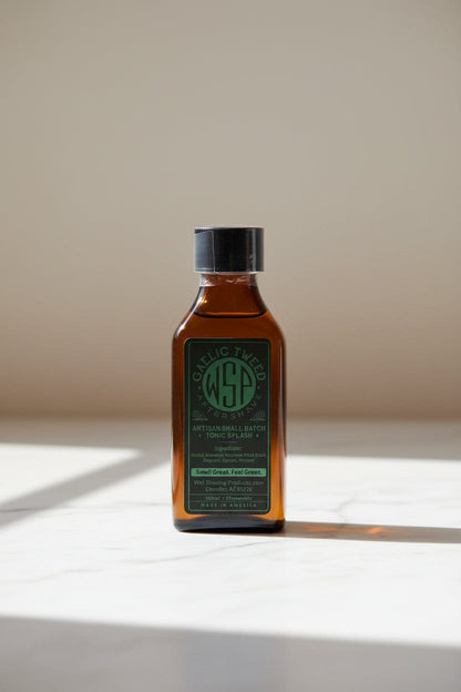 WSP Gaelic Tweed Artisan Aftershave Splash - EdC Cologne Strength & Small Batch Skin Tonic 100ml - Standard Issue