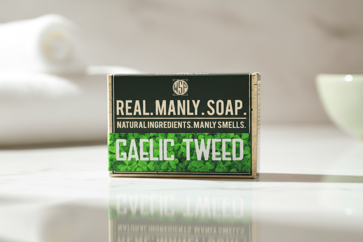 WSP Gaelic Tweed Artisan Hand & Body Soap – Natural Castile & Shea Butter Formula – Moisturizing Rich Lather