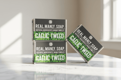 WSP Gaelic Tweed Artisan Hand & Body Soap – Natural Castile & Shea Butter Formula – Moisturizing Rich Lather 3-Bar Supply