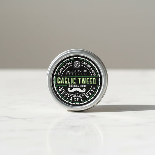 WSP Gaelic Tweed Artisan Mustache Wax – Regular or Strong Hold – All-Natural Beeswax