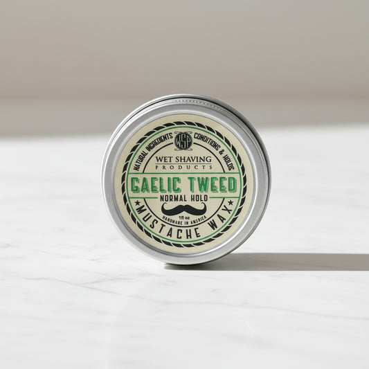 WSP Gaelic Tweed Artisan Mustache Wax – Regular or Strong Hold – All-Natural Beeswax